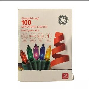 GE 100 Count Multi Color Mini String Lights With Green Wire Holiday & Christmas